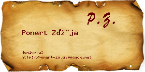Ponert Zója névjegykártya